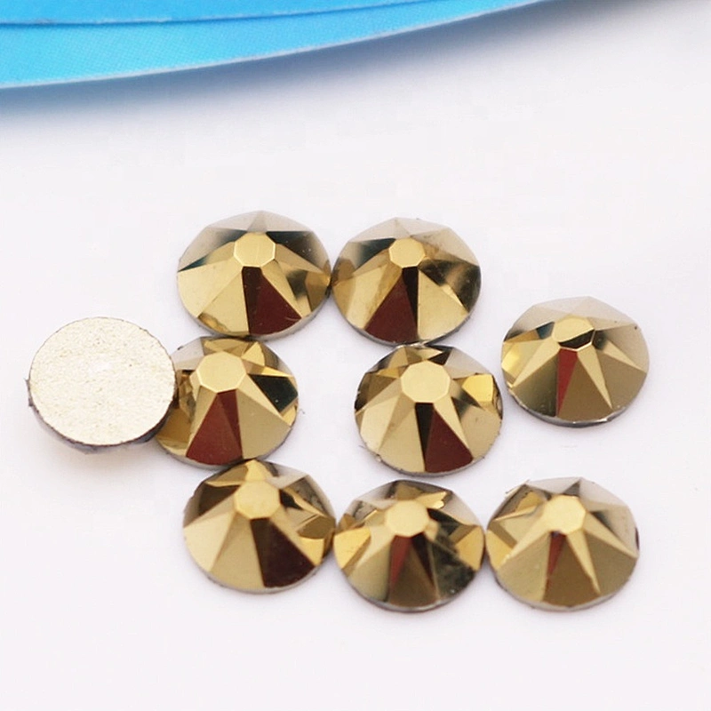 Iron on strass hotfix rhinestone with glue monte carla gold multi cut hotfix DMC crystal loose rhinestones