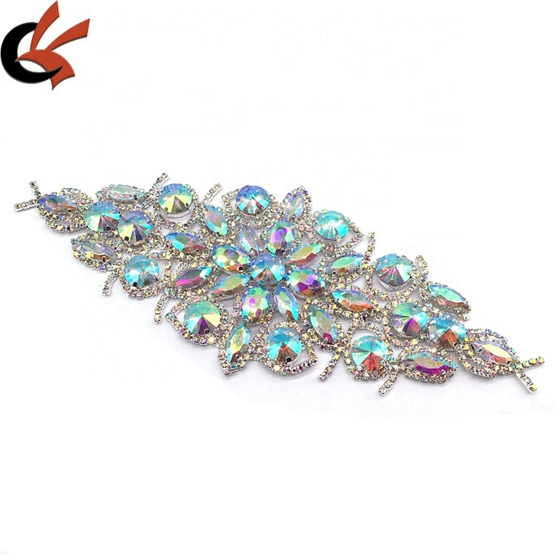 2021 factory making new product wholesale rhinestone connector for swimming wear bikini applique trim