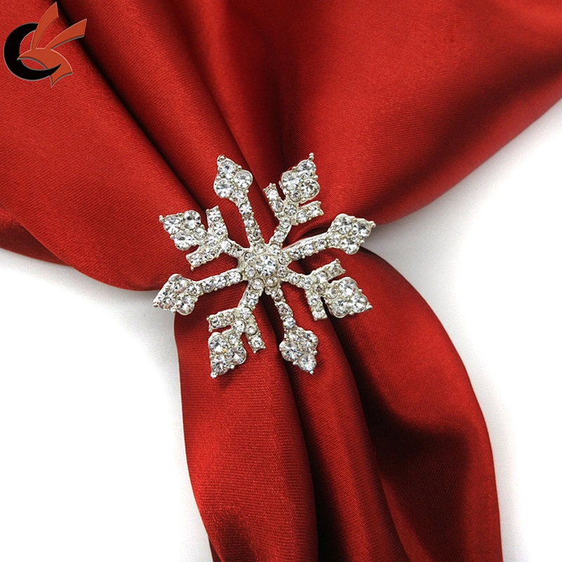 high quality snowflake rhinestone napkin ring for table decoration