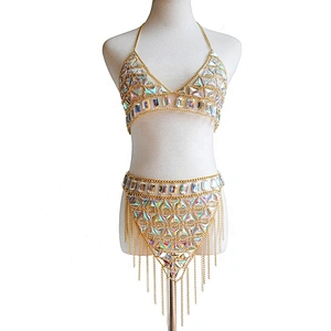 2020 Luxury Sexy Body chain Crystal Glitter Gem Bikini Body Jewelry