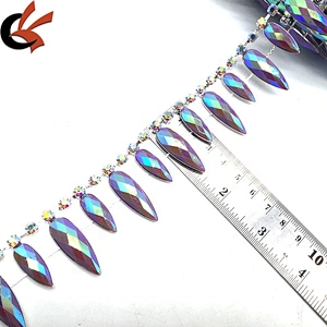 Wholesale fringe rhinestone tassel trim decorative rhinestone chain trim