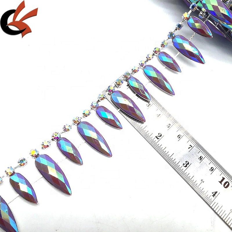 Wholesale fringe rhinestone tassel trim decorative rhinestone chain trim