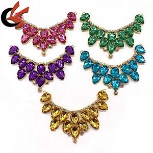 Newest Purple diamond Rhinestone Bikini Connector Buckle Chain Bridal Dress Clothing Decoration