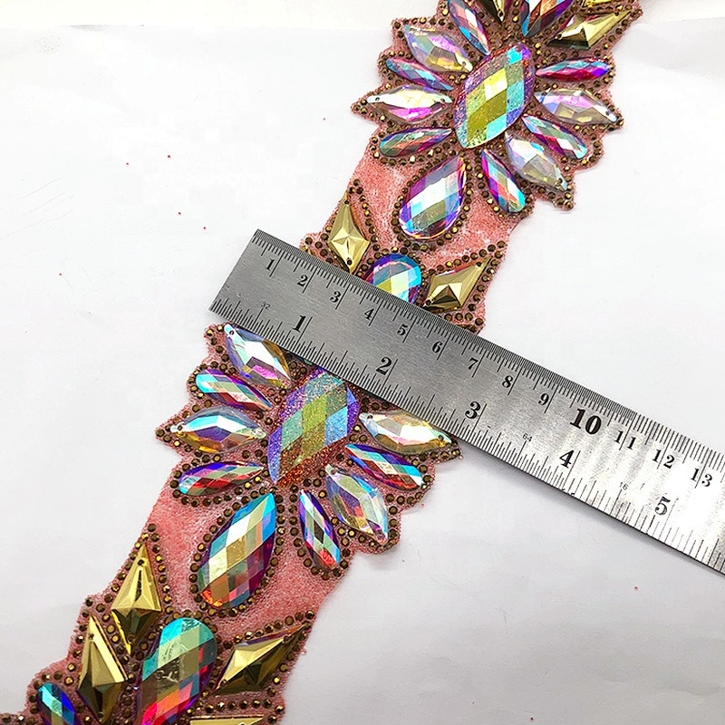 Top sale Crystal Rhinestone Ribbon Rhinestone Sparkling Wedding Banding Belt Ribbon Fancy Bridal Dress Belt Trim