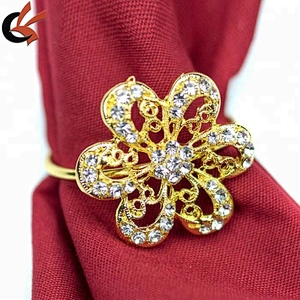 bulk small flower rhinestone brooch napkin ring for wedding