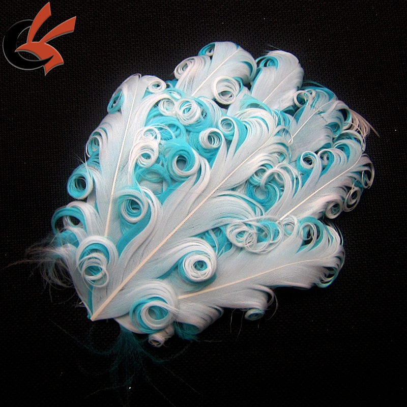 white on sky blue Nagorie Curly Feather Pad