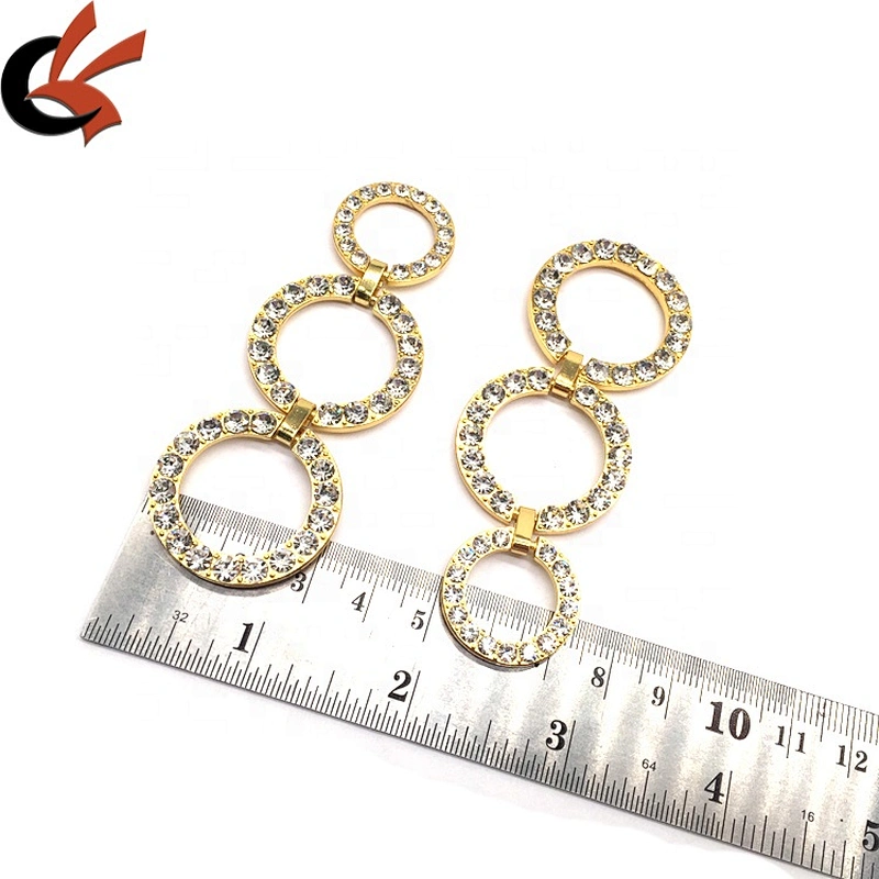 Guangzhou Custom in bulk gold metal rhinestone swimwear connector women shoes bikini buckle