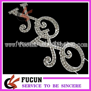 Best sell silver rhinestone cake topper for wedding centrepiece crystal