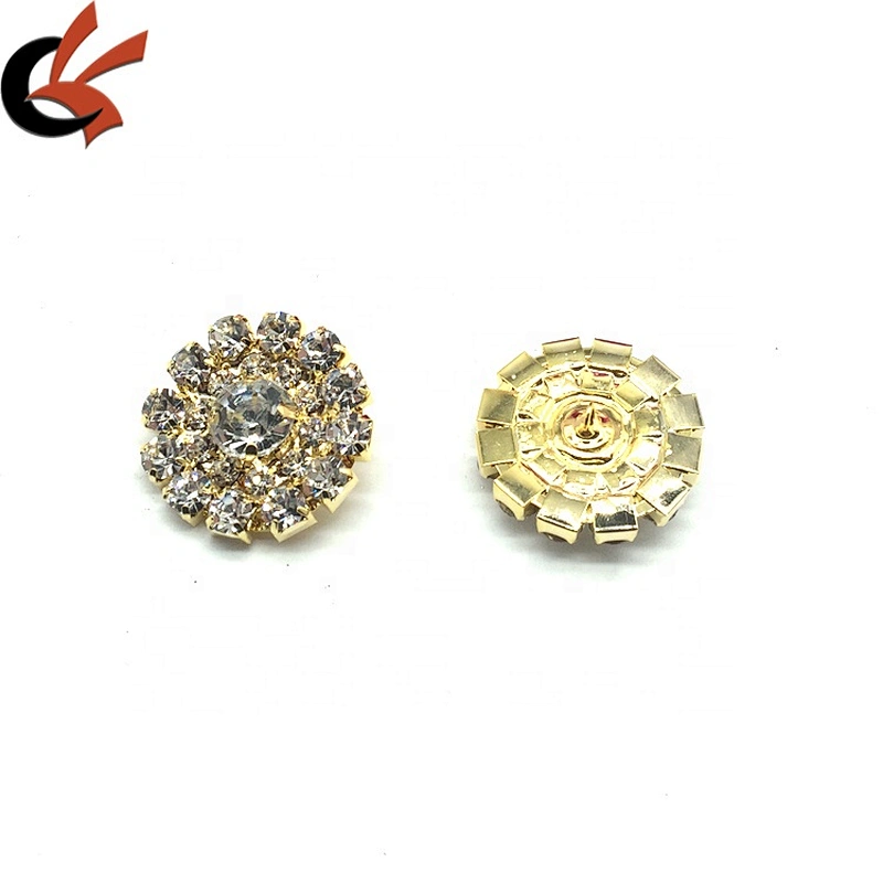 hot sell fashion clear crystal rhinestone buttons clothing accessories collar buttons for sewing on dress