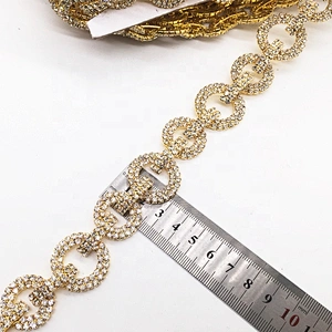 luxury crystal rhinestone hook-ups design trims sew on clear chain for bridal dress clothing garment