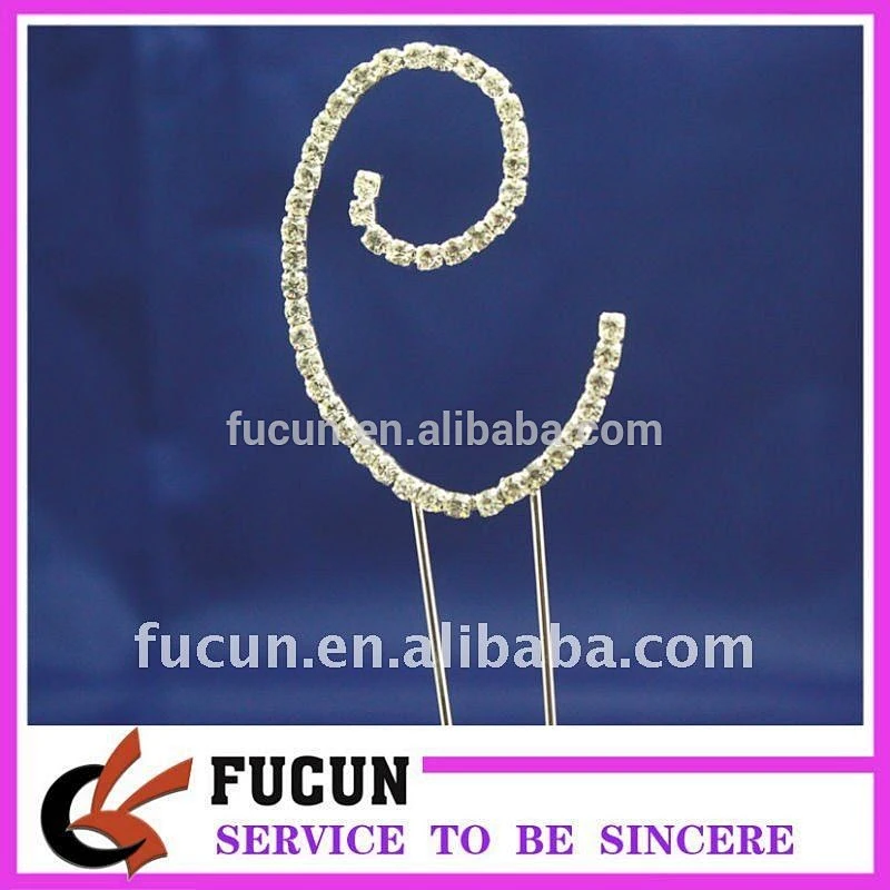 Crystal diamond monogram rhinestone cake toppers for wedding souvenir wholesale