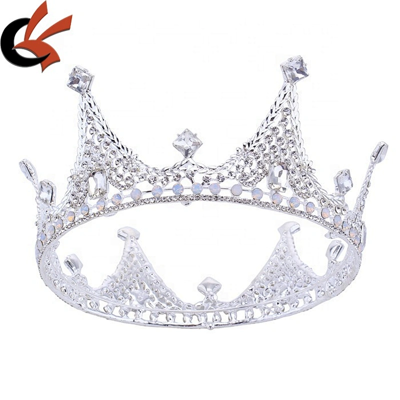 Crystal Bride Princess Wedding Birthday Party Gift Decoration Clear Metal Rhinestone Crown