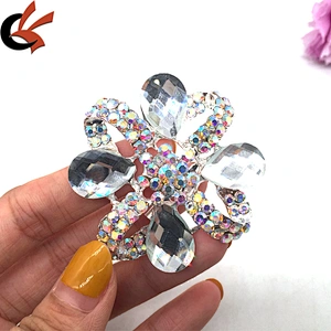 Crystal ornament women apparel dress decoration rhinestone brooch pin for wholesale