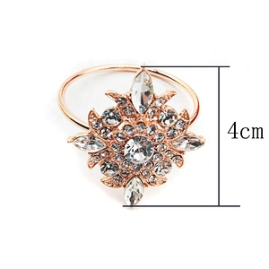 New Arrival Rose Gold Crystal Rhinestone Diamond Napkin Ring