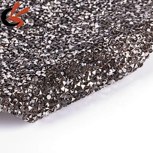 Wholesale 24*40cm Rhinestones Sheet Crystal Glass Hot Fix Rhinestone Mesh for Garment