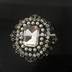 Fashion pearl pearl jewelry large rhinestone corsage brooch