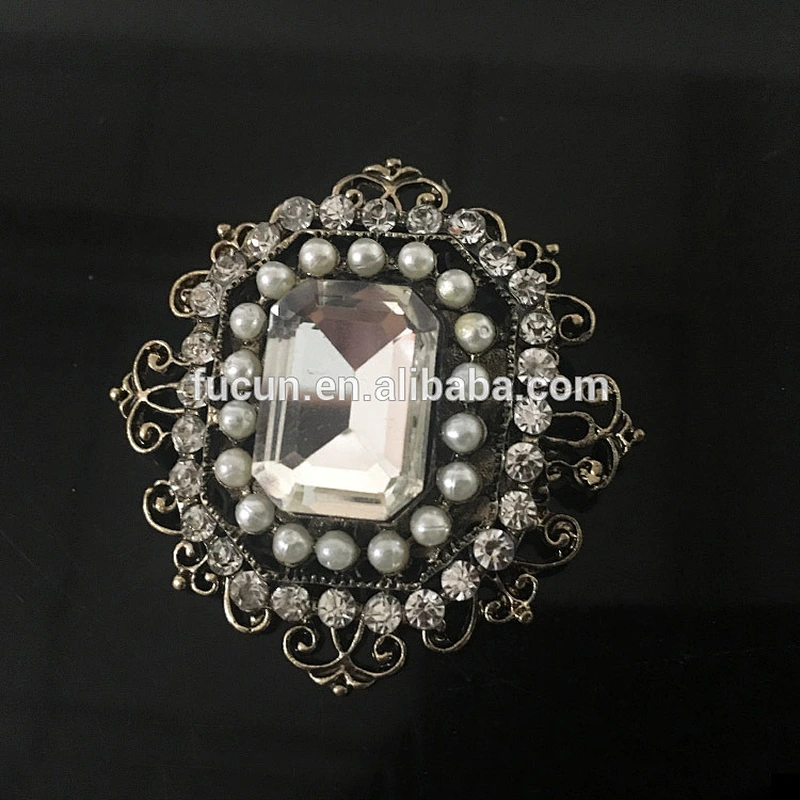 Fashion pearl pearl jewelry large rhinestone corsage brooch