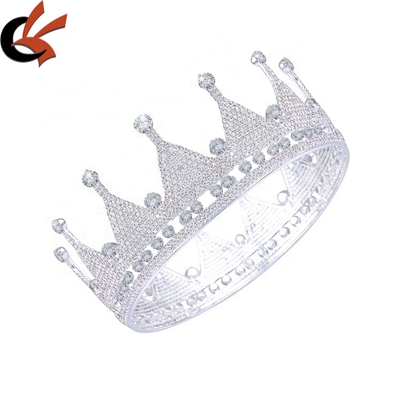 Silver Plating Crystal Miss Princess Pageant Crown Charms Necklaces Headbands Tiara For Girl Women