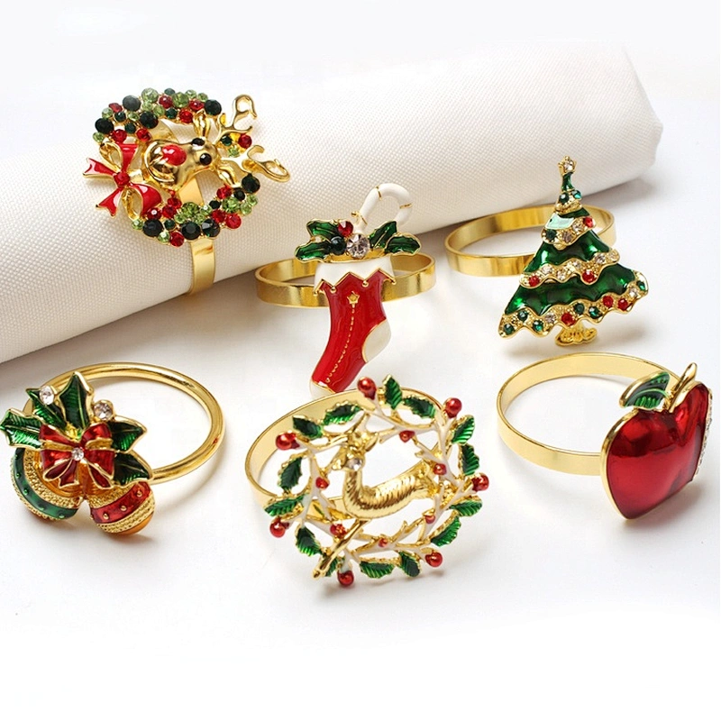 Gem Wreath Sparkling Rhinestone Christmas Jeweled Holiday Napkin Ring