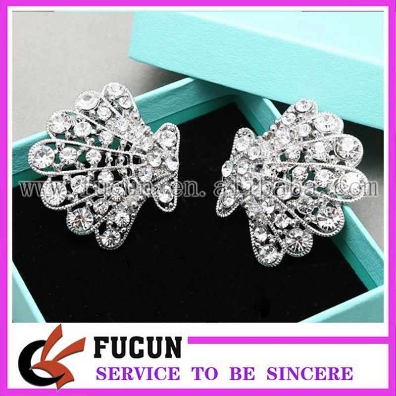 Rhinestone Shell clasp for wedding invitation silk box decoration