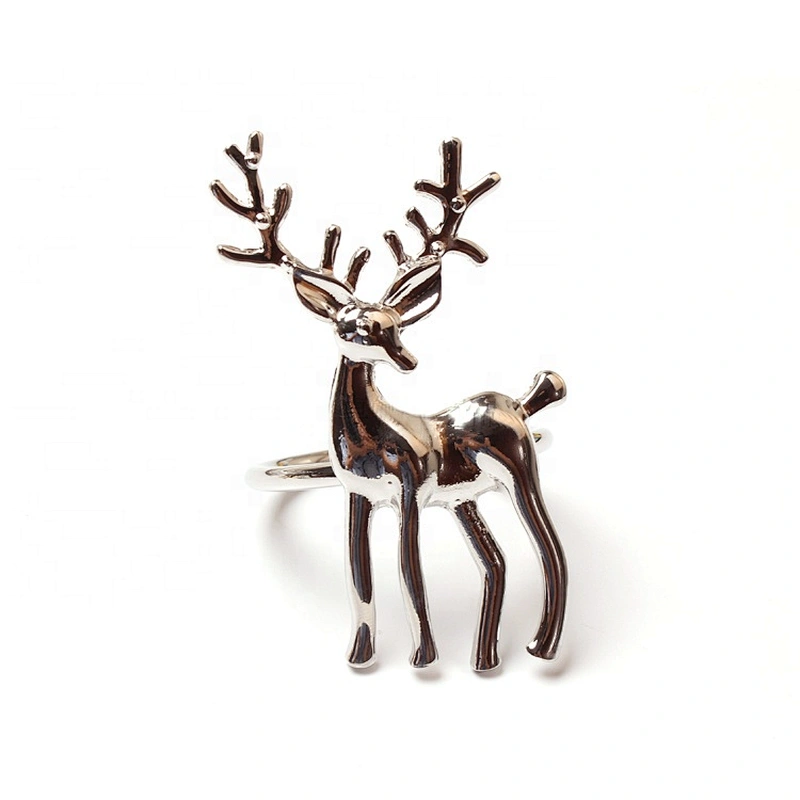 Gold Steel Metal Setting Deer Napkin Ring for Christmas Dinning Table  Wedding Dinner Family Gatherings