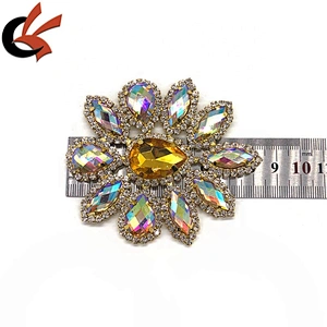 beautiful yellow AB crystal diamante rhinestone appliques embellishment