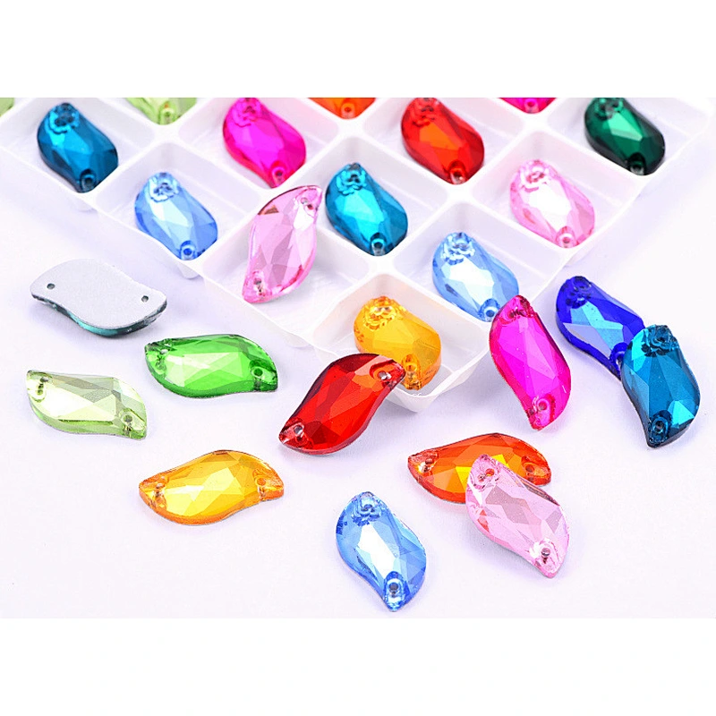 wholesale sew on S shape crystal glass stone for garment dress decoration
