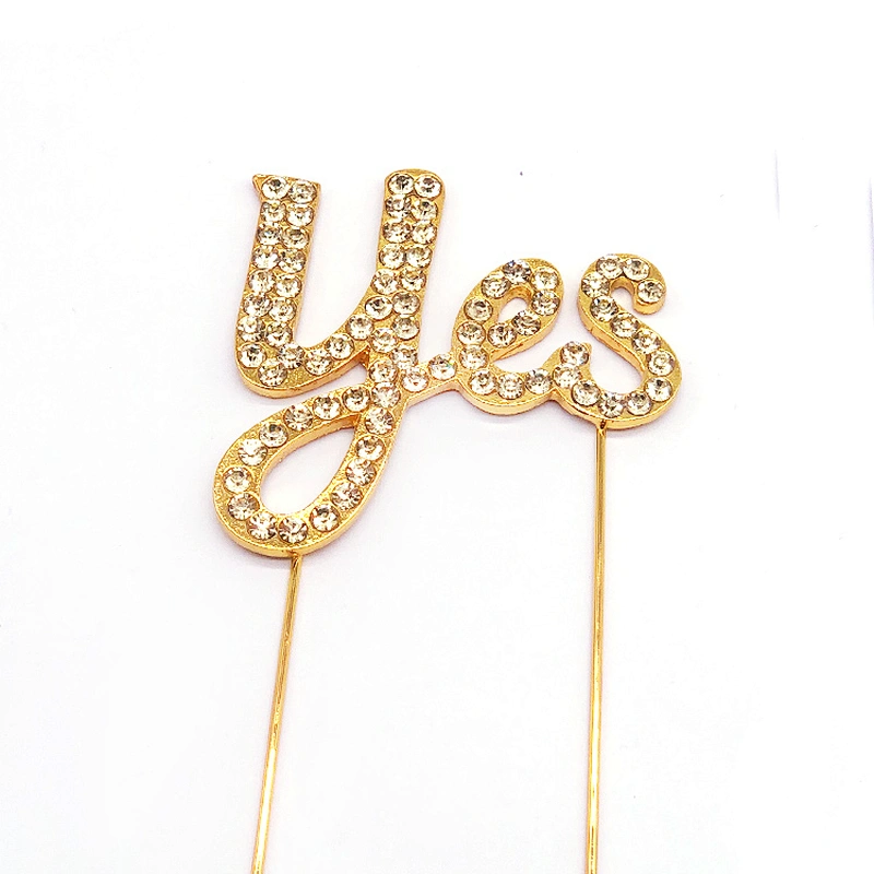 Custom wholesale monogram design crystal cake topper