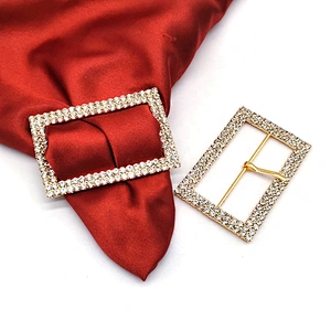 Bling Square Crystal Garment Wedding Decorative Rhinestone Belt Buckle