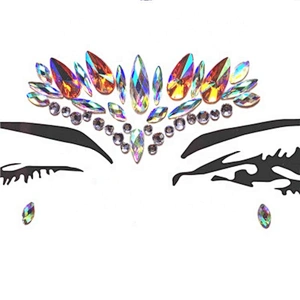 2020 fashion Rhinestone Temporary Tattoo Face Jewels Face Stickers Eyebrow Face Body Jewelry