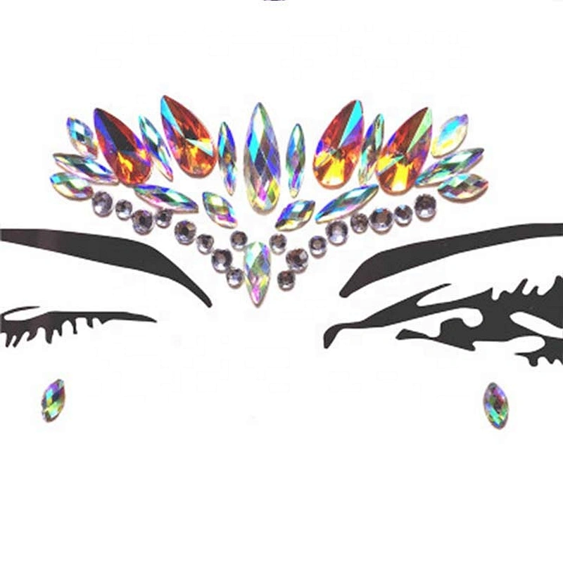 2020 fashion Rhinestone Temporary Tattoo Face Jewels Face Stickers Eyebrow Face Body Jewelry