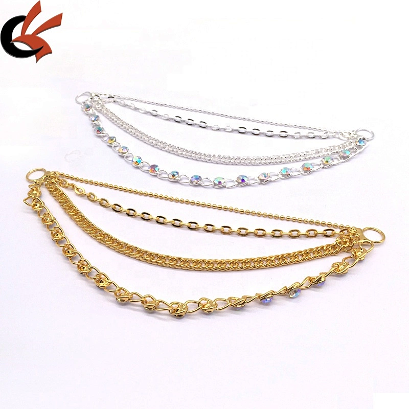 Make wholesale female swimsuit accessories crystal rhinestone chain connector for sexy swimwear