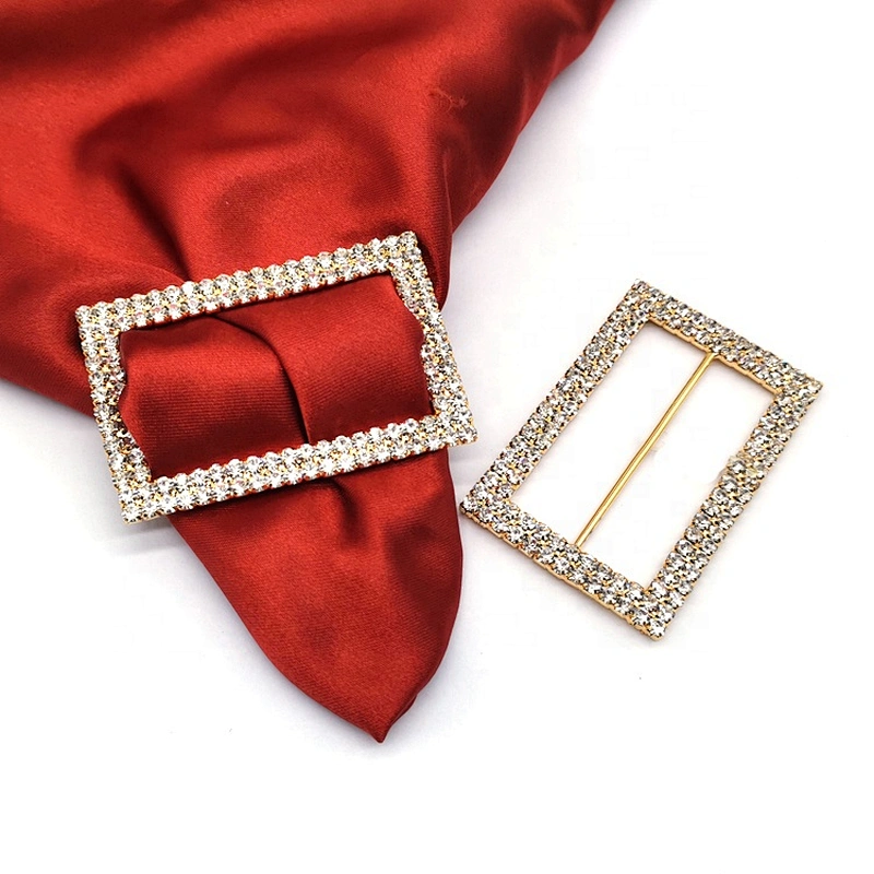 Bling Square Crystal Garment Wedding Decorative Rhinestone Belt Buckle