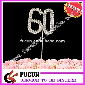 new product 2020 birthday party decoration rhinestone crystal cake topper for birthday