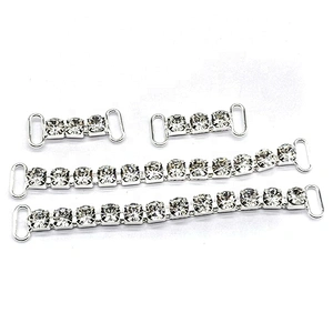 SS28 one clear rhinestone close chain connector for bikini pieces