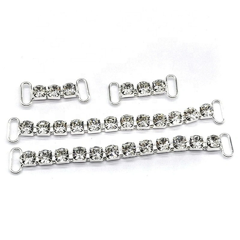 SS28 one clear rhinestone close chain connector for bikini pieces