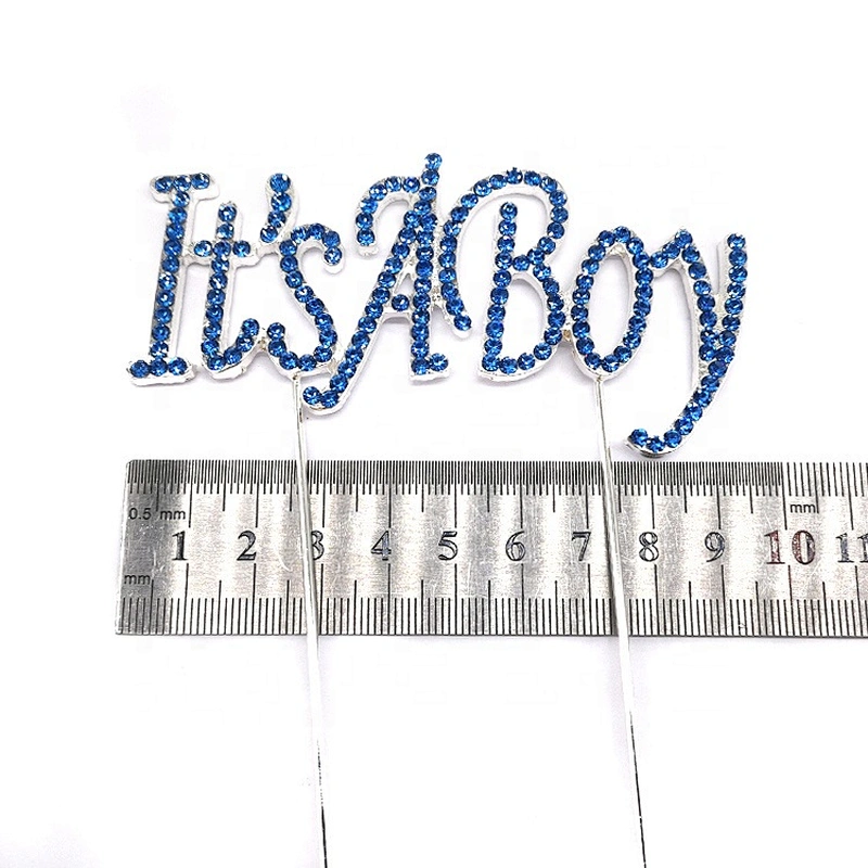 Baby Shower Party favors Centerpiece Decoration Blue Rhinestone It's A Boy cake topper