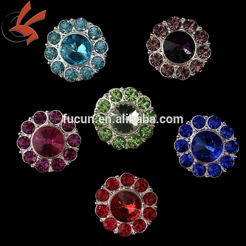 Small colors rhinestone brooch for wedding invitation cards or bouquets