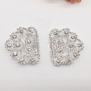 wholesale two parts chair sash rhinestone ribbon buckle for wedding invitation