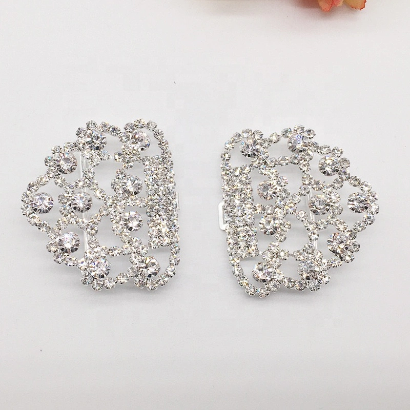 wholesale two parts chair sash rhinestone ribbon buckle for wedding invitation