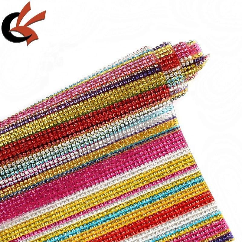24*40cm various color rhinestone mesh design hot fix transfer applique trim hot fix sheet