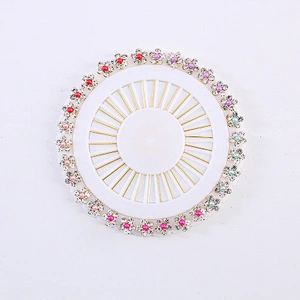 wholesale islamic safety corsage  brooch rhinestone scarf muslim brooches wheel hijab pins