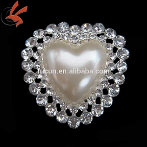 Pretty Bridal Clear Rhinestone Crystals Heart Brooch Pin