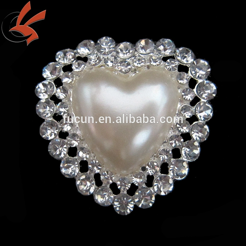 Pretty Bridal Clear Rhinestone Crystals Heart Brooch Pin