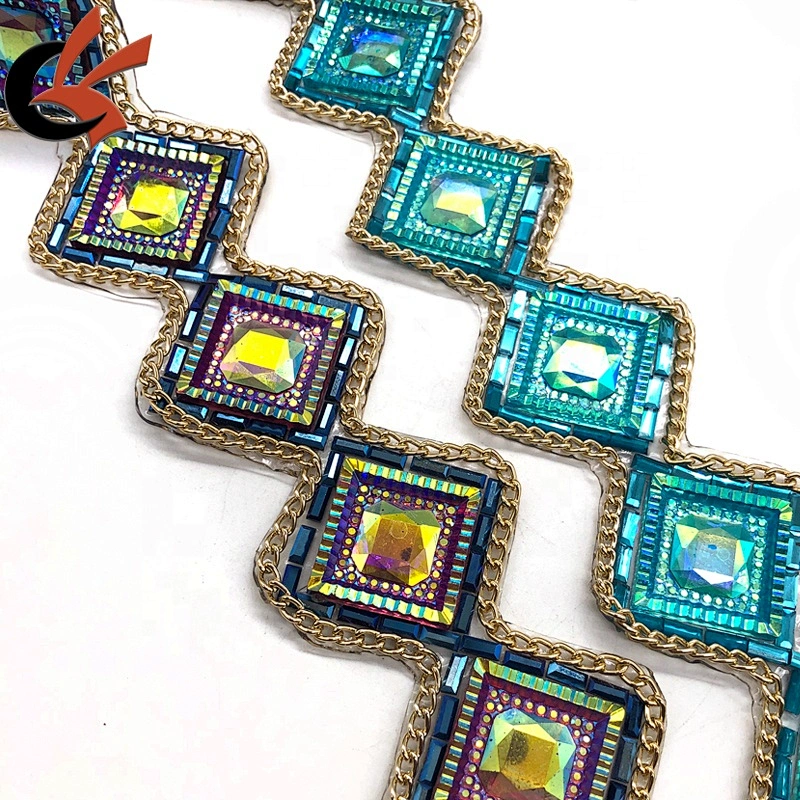 Wholesale unique design sparking hot fix tape apparel trimming