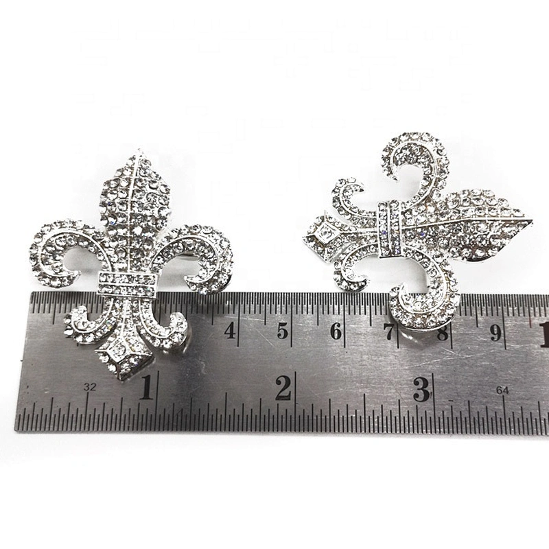 wholesale flatback rhinestone fleur de lis brooch