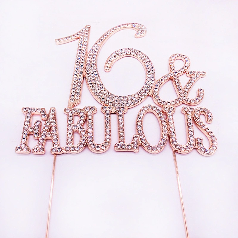hot sale 16 fabulous crystal cake accessories cake topper for cake shop