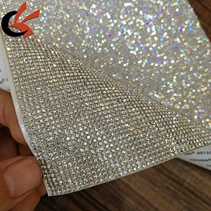24x40cm Rhinestones Hotfix Hot Fix Iron On Applique Banding Mesh Sheet Wedding Dresses Shoes Trim