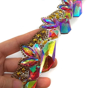 Manufacture carnival garment heat transfer jewelry iron on resin stone trimming
