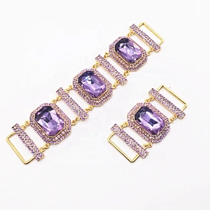 Fashion Diamante Full Crystal Big Lavender Jewelry Rhinestone Bikini Sets Top & Hip Swimwear Connector